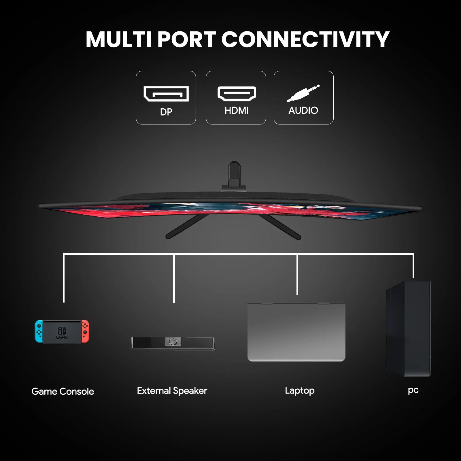 24" 200Hz Gaming Monitor,Fhd Computer Monitor, Built-In Speakers, 120% Srgb, Freesync, HDMI/DP, Black