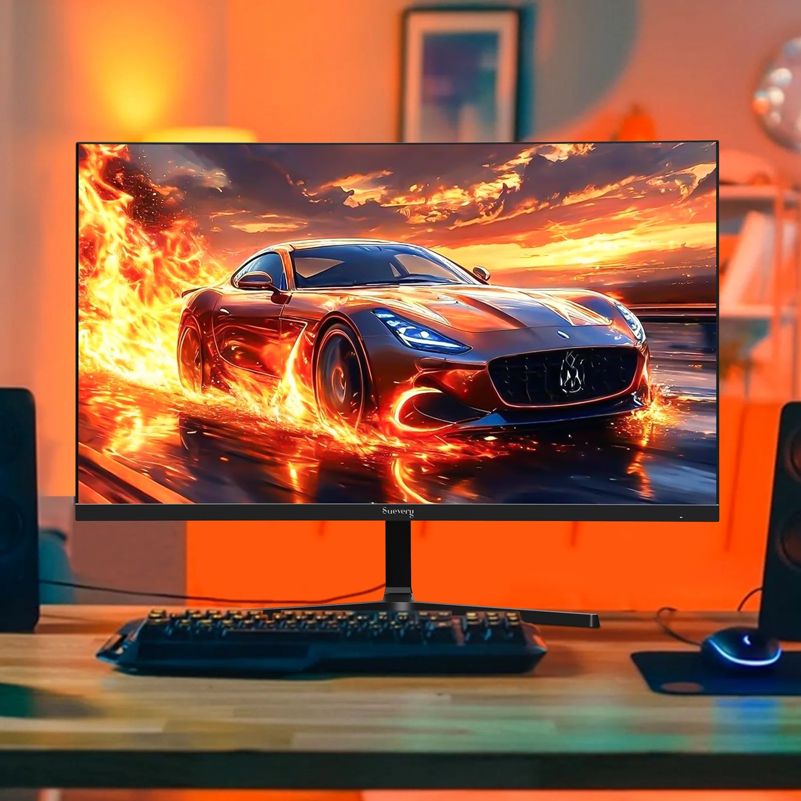 24" 200Hz Gaming Monitor,Fhd Computer Monitor, Built-In Speakers, 120% Srgb, Freesync, HDMI/DP, Black