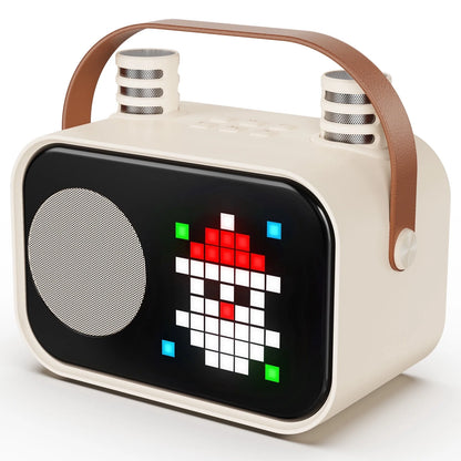Karaoke Machine for Kids Adults, Mini Karaoke Machine for Singing, Portable Party Speaker with Microphone, 15+ Pixel Animation, Kids Toy Gift
